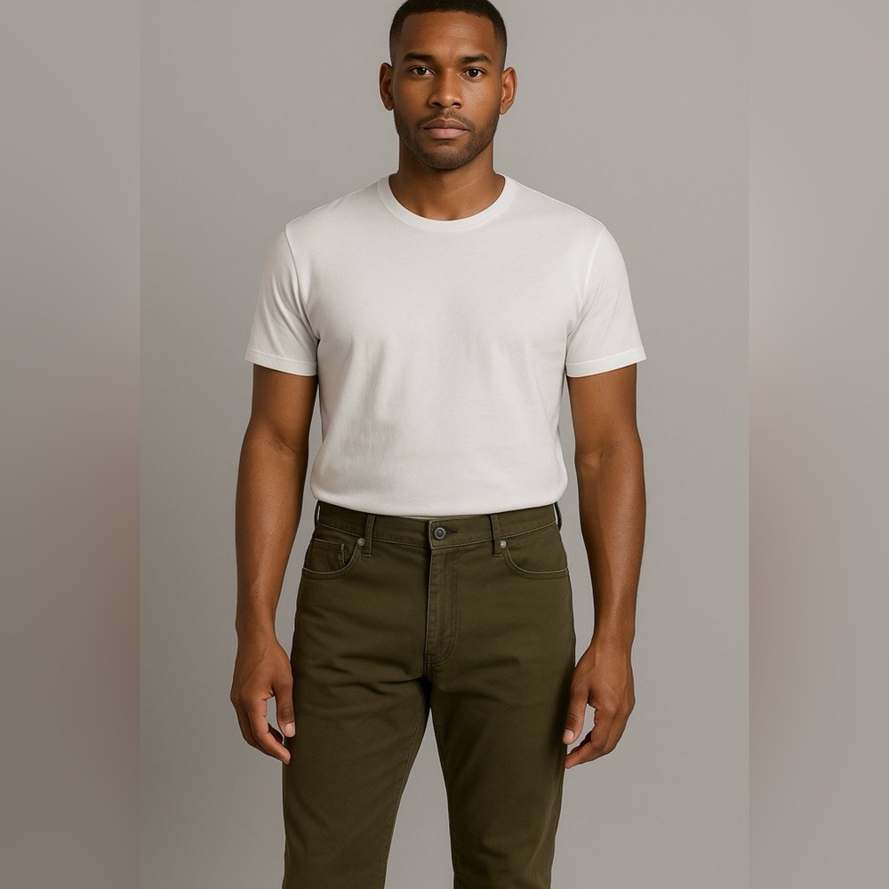 Pierre Cardin Futureflex Olive‎ Green Stretch Men's Khaki Jeans Pants 34